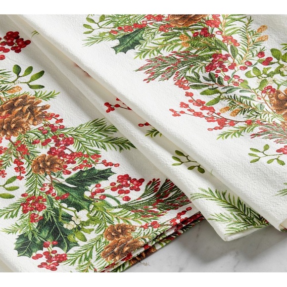 New Pottery Barn Holly Berry Tea Towels - Set of 2, Christmas, Winter, Holiday - Picture 2 of 15